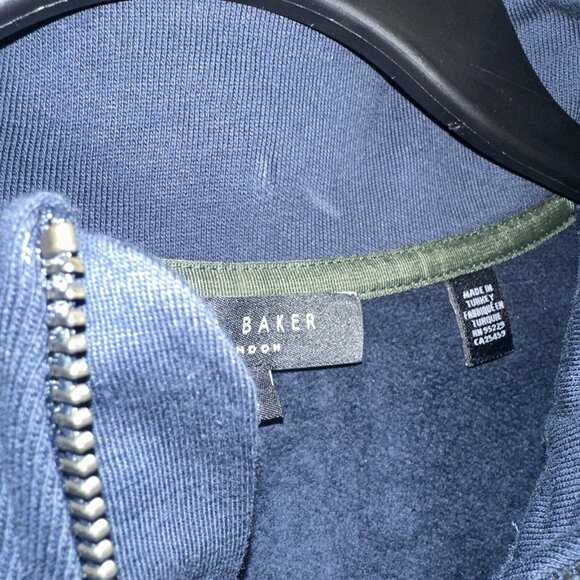 Ted Baker London Men’s Navy 1/2 Zip Preppy Pullover Casual Sweater Size 4 - Picture 6 of 12